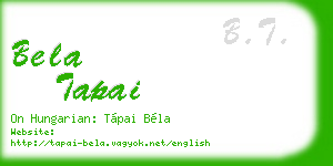 bela tapai business card