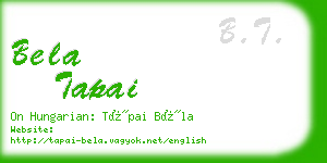 bela tapai business card